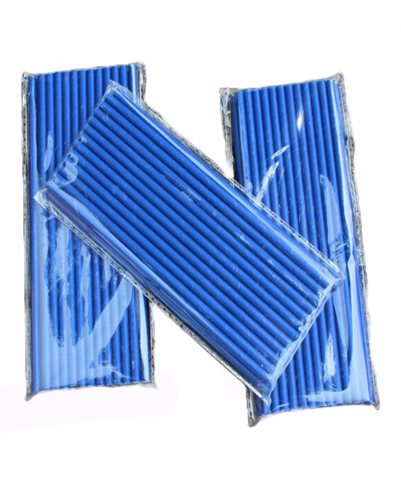 مجموعة من 25 ماصة ورقية يمكن التخلص منها - أزرق