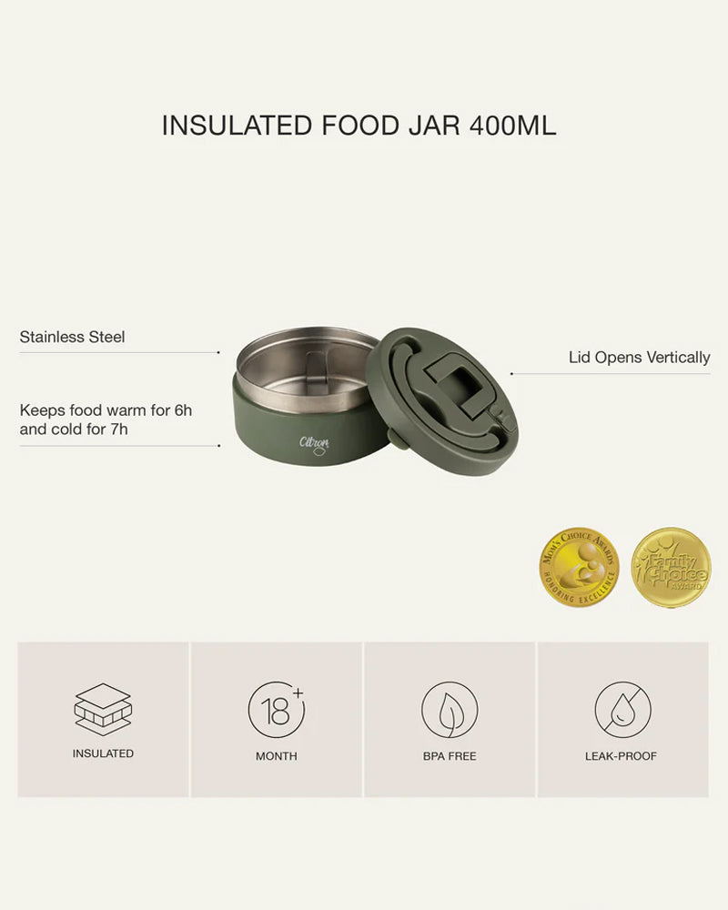 سيترون ترمس طعام من الفولاذ المقاوم للصدأ 400 مل - وردي خجول