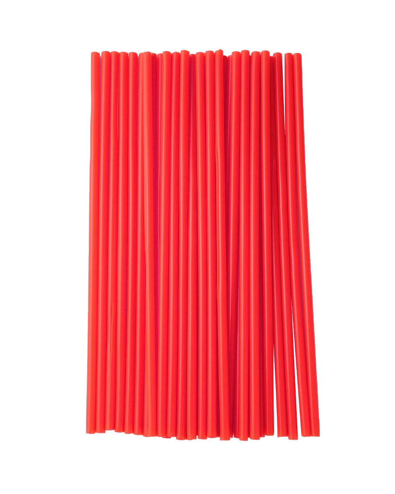 مجموعة من 25 ماصة ورقية يمكن التخلص منها - أحمر