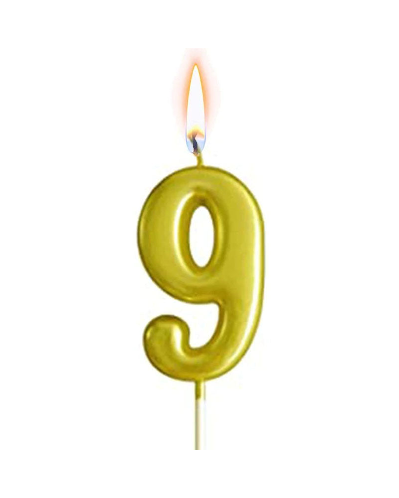 Vela en forma de números 9 - Oro