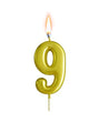 Bougie sous forme de chiffres 9 - Or