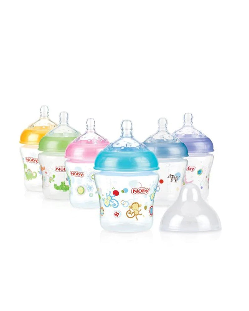 Biberon Nûby en polycarbonate col large 0m+ 180ml - Mauve