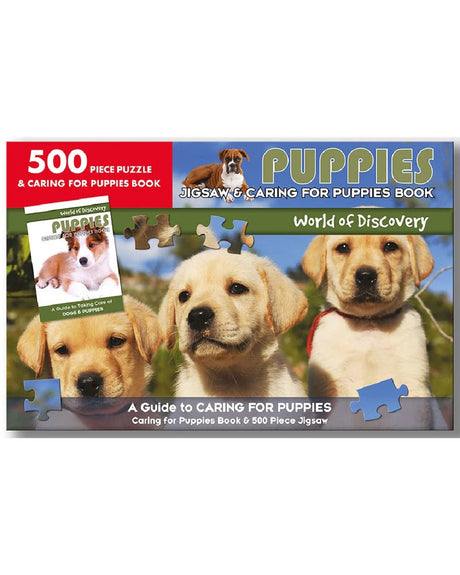 Coffret Puzzle 500 pièces Chiots - Puzzle et livre