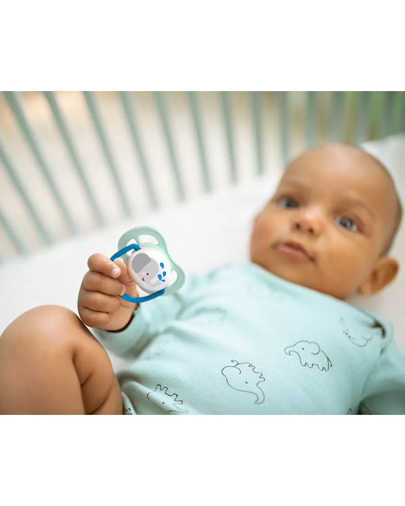 Avent Lot de 2 Sucettes Orthodontiques Penguin & Éléphant 0-6m Garçon