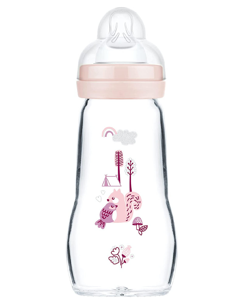 Biberon MAM en verre 260ml - Rose