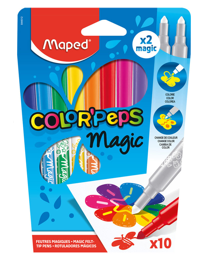 Maped Boîte de 10 x 2 Feutres magic Blister