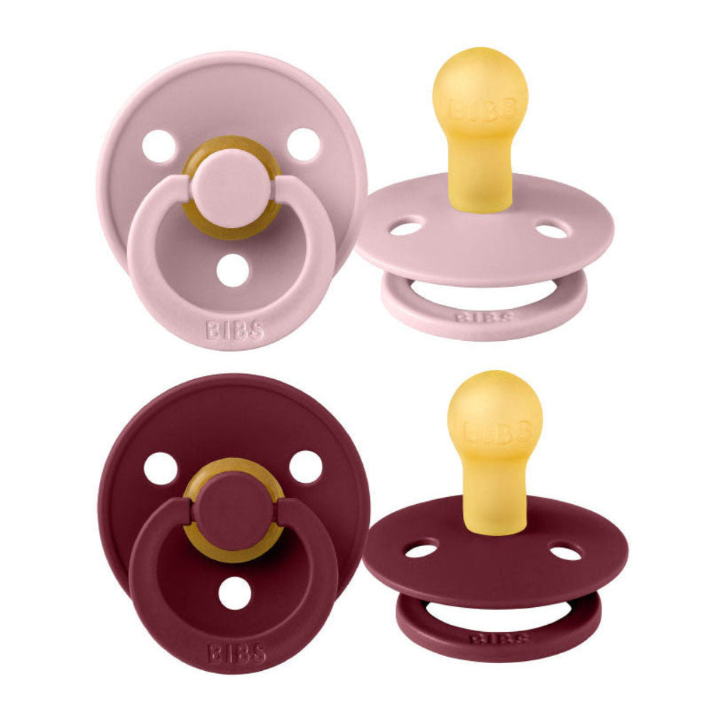 Lot de 2 Sucettes Bibs - Rose poudré & Grenat