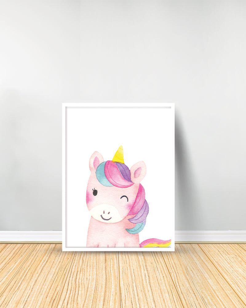 Un cuadro decorativo - Unicornio - Blanco