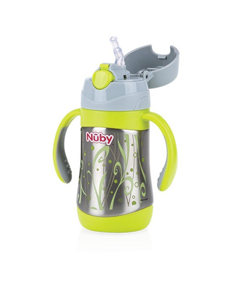 Nuby Thermos Imprimé Geo à Paille Avec Anses 280ml 12m+
