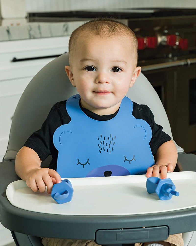 Tiny Twinkle Silicone Bib - Blue