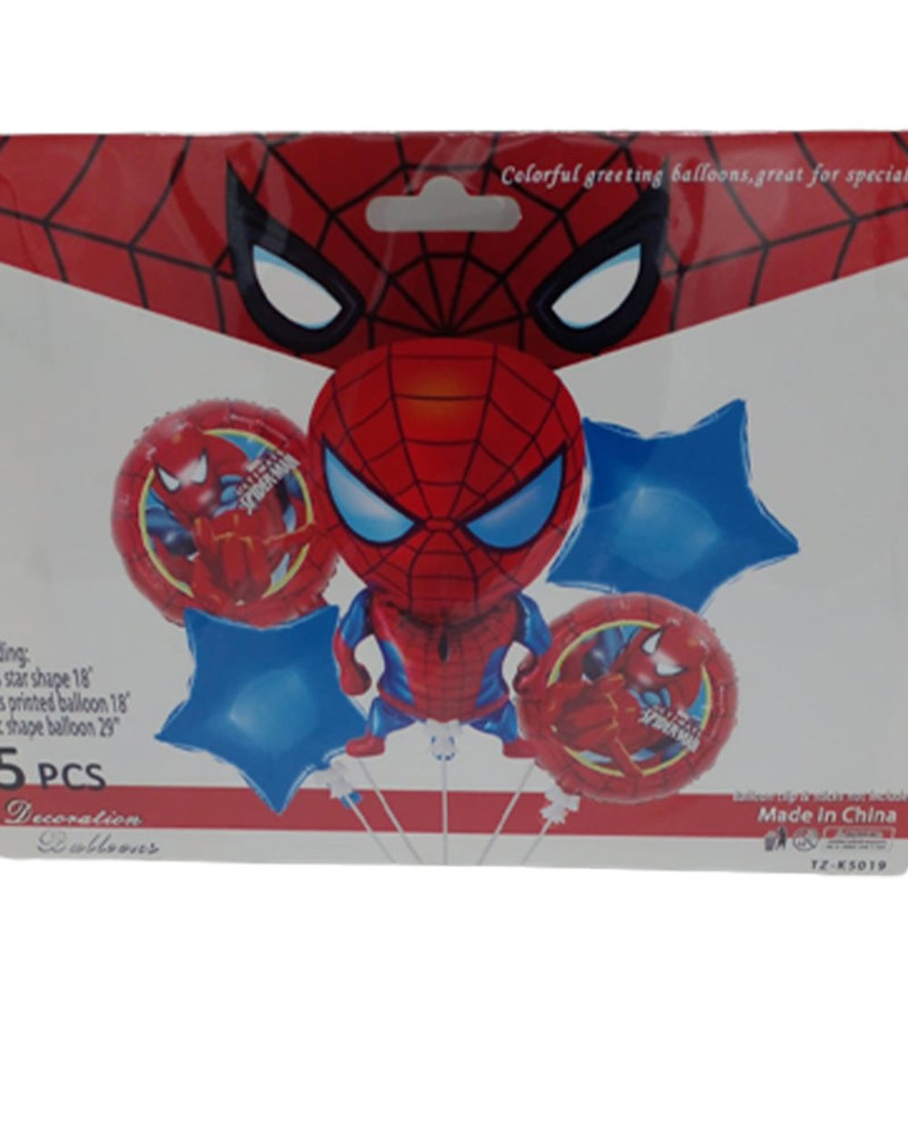 Pack Spider Man 5 Pièces de Décoration Pour L'Anniversaire