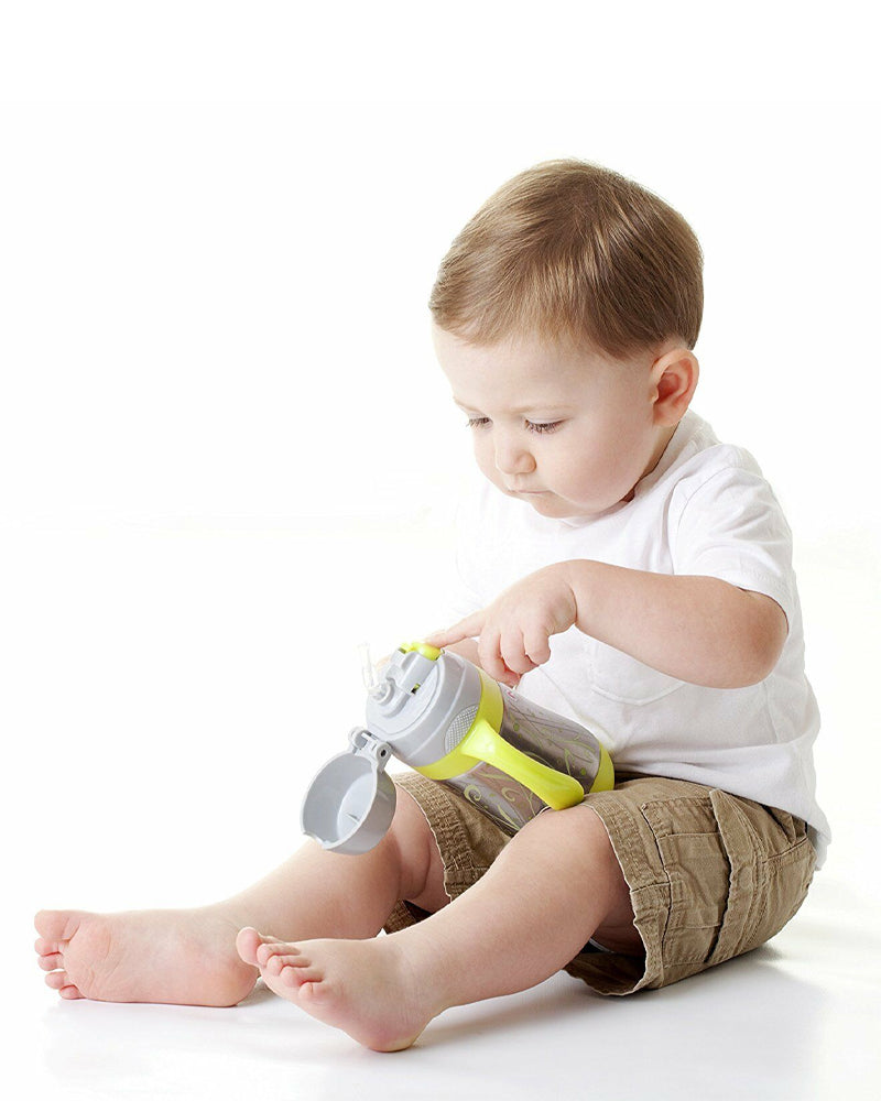 Nuby Thermos Imprimé Geo à Paille Avec Anses 280ml 12m+