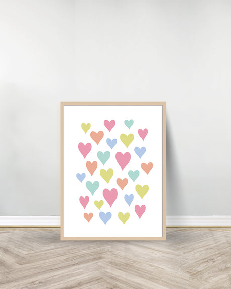 Set de 3 Cuadros Decorativos - Corazones | Arcoiris | Eres Magia - Madera