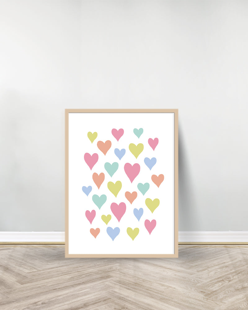 Set de 3 Cuadros Decorativos - Corazones | Arcoiris | Eres Magia - Madera