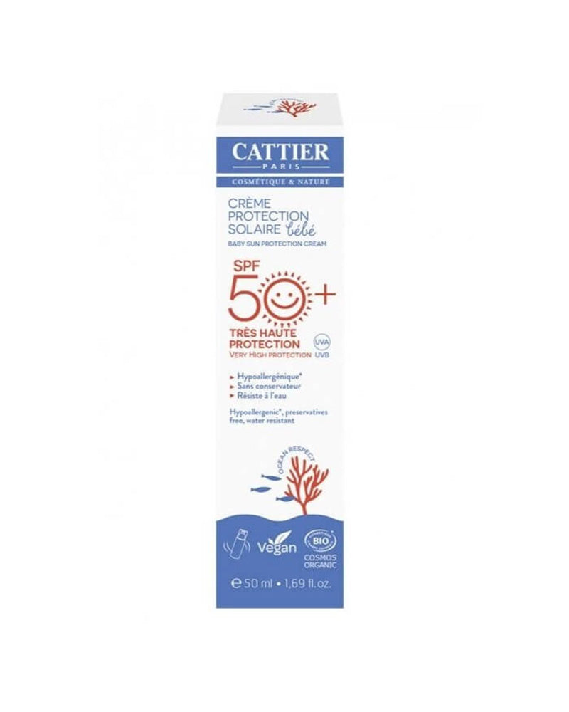 Crème protection solaire bébé SPF50+ Cattier - 50ml