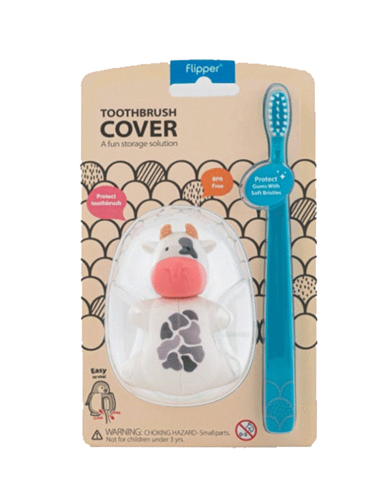 Flipper Toothbrush with Lid - Cow