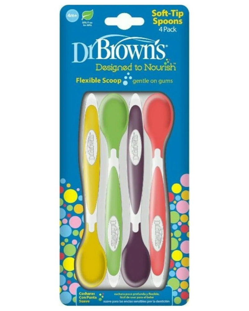 Dr. Brown's Paquet de 4 cuillères à pointe souple 4M+