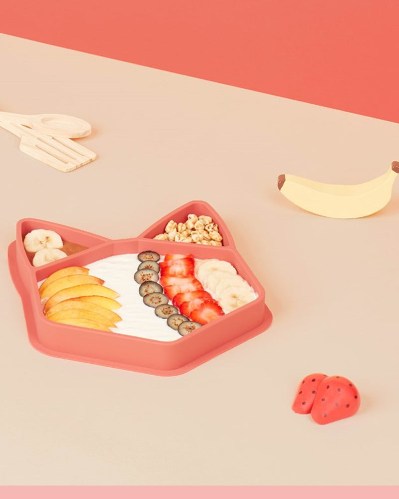 Babymoov Divided Plate ISY Flat Silicone Fox