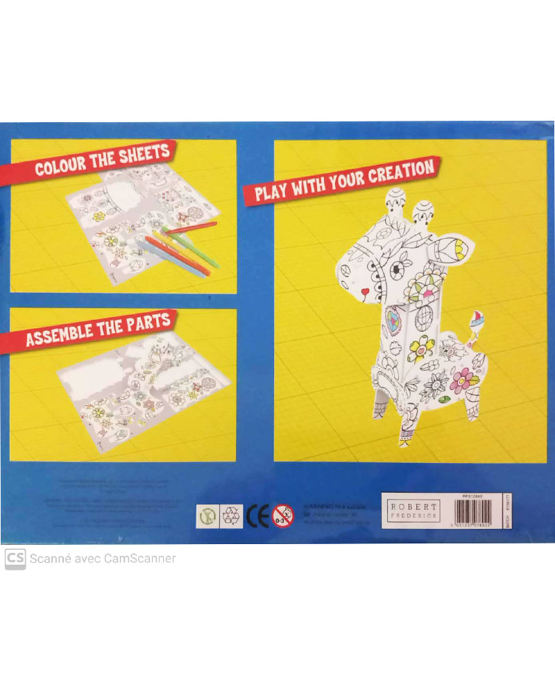 3D Model To Build & Colour 14 Pièces - Giraffe