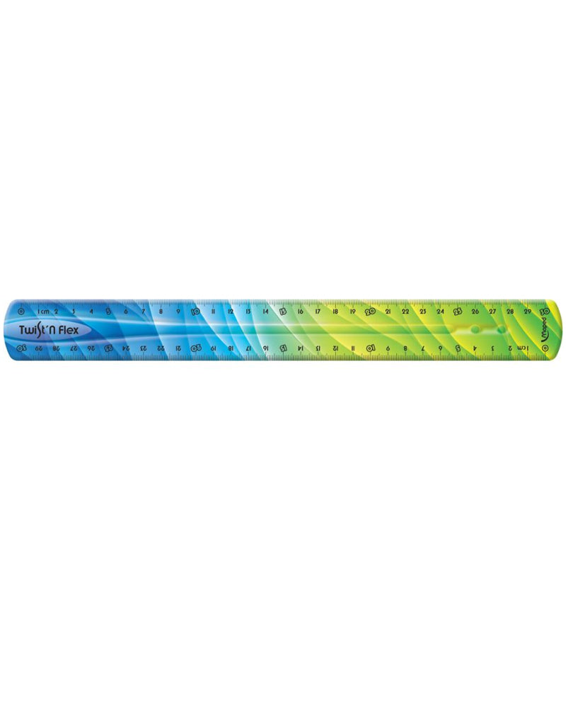Maped Règle Twist'n Flex decoré 30cm en blister - Bleu & Jaune