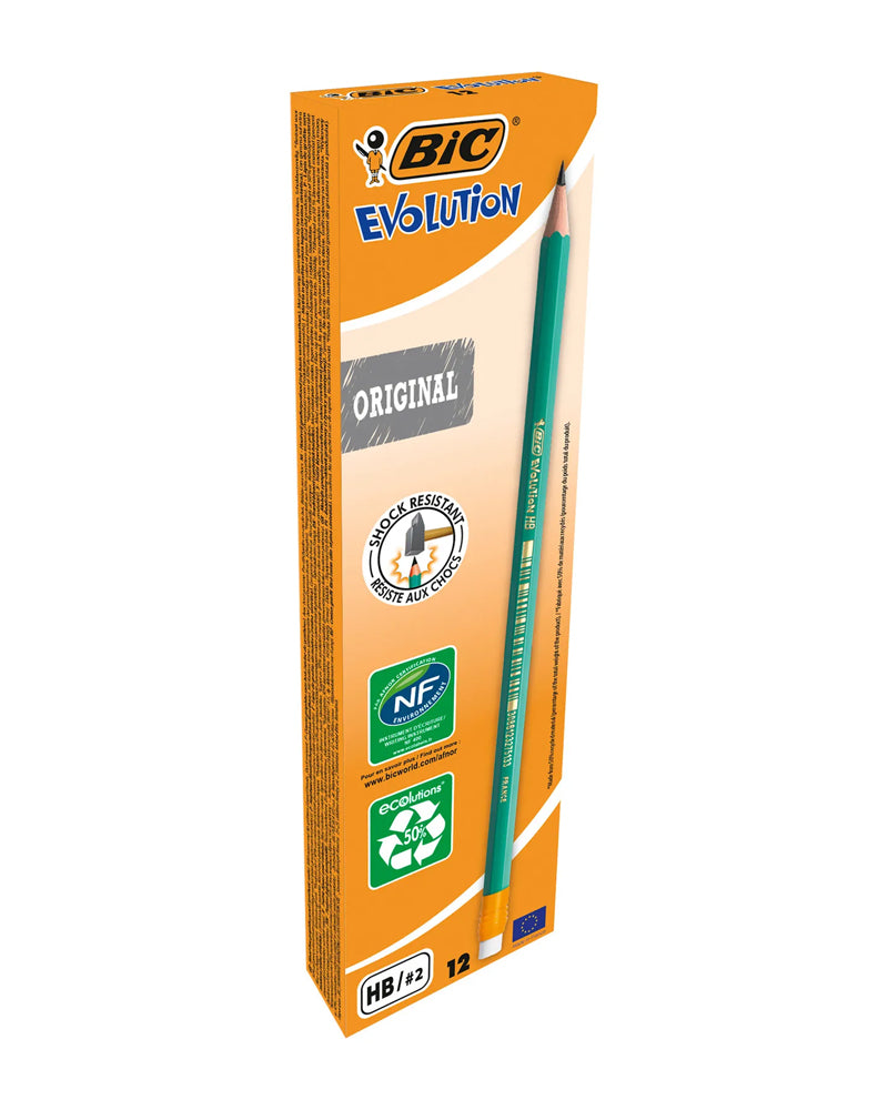 Box of 12 Bic Evolution 655 HB Pencils