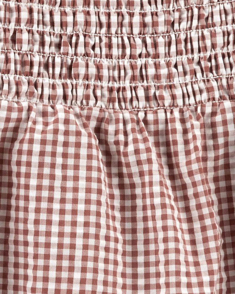 Haut Smocké À Imprimé Vichy OshKosh - Marron