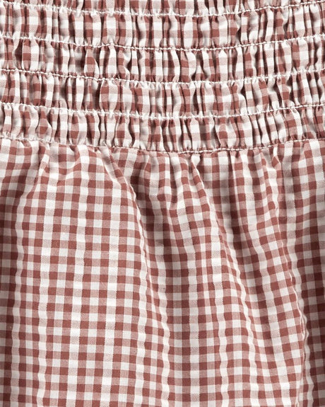 Haut Smocké À Imprimé Vichy OshKosh - Marron