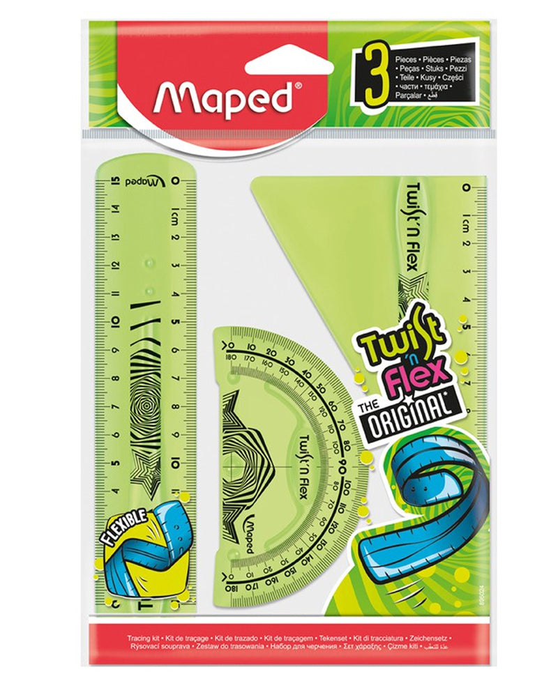 Maped Twist'n Flex Mini Kit De Trazado 3 Piezas - Verde