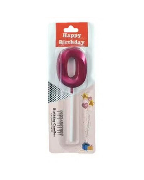 Bougie sous forme de chiffres 0 - Rose