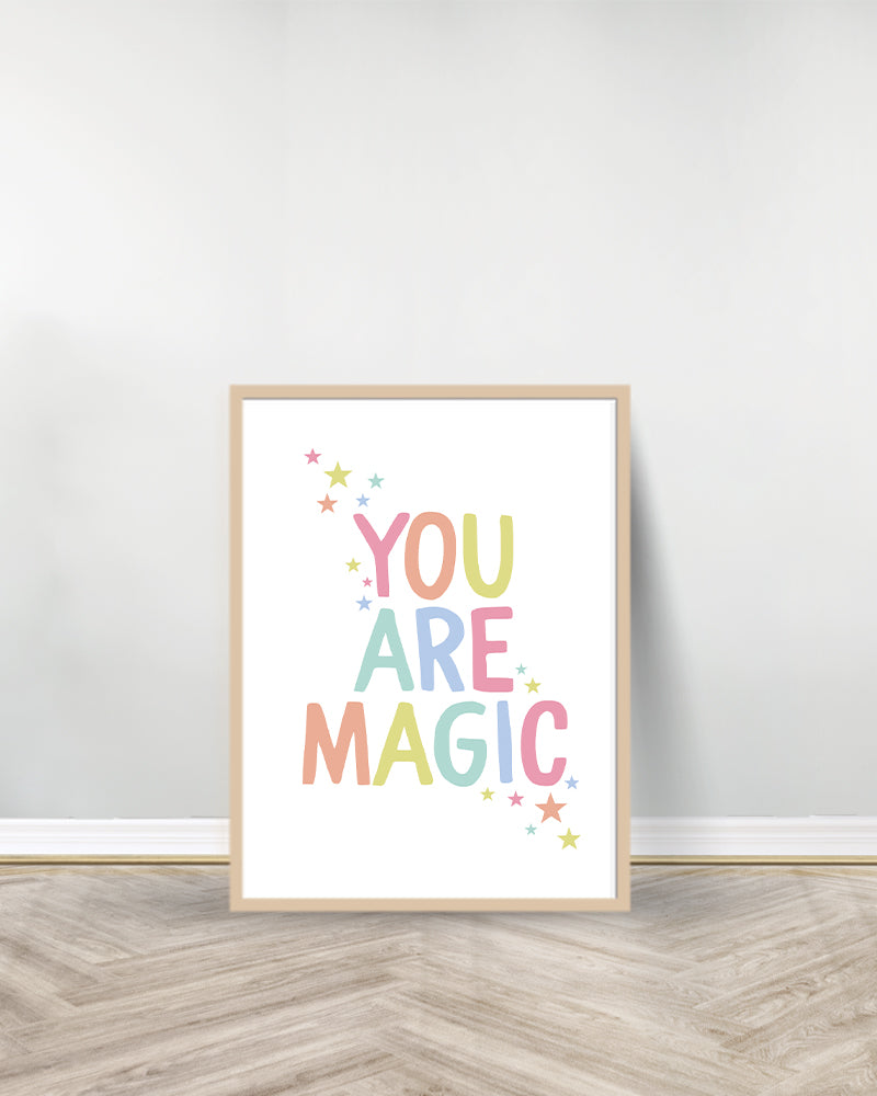 Set de 3 Cuadros Decorativos - Corazones | Arcoiris | Eres Magia - Madera
