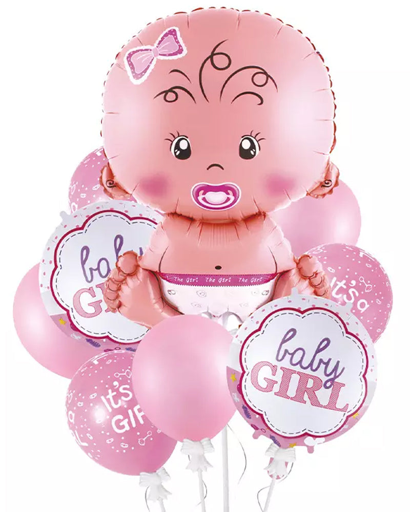Pack Balloon It's Baby Girl 9 Pieces Decoration