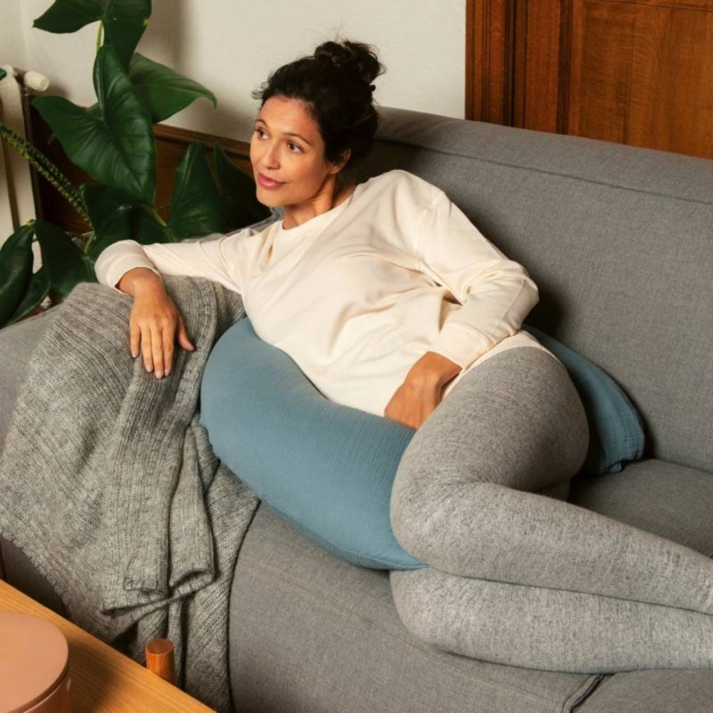 Coussin d'allaitement & maternité COMFY BIG Tetra Doomoo - Bleu