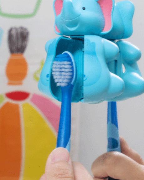 Brosse à dent Flipper avec couvercle - Éléphant