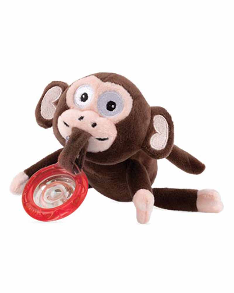 Nûby Naturel Flex +0m Monkey Plush with Pacifier - Red