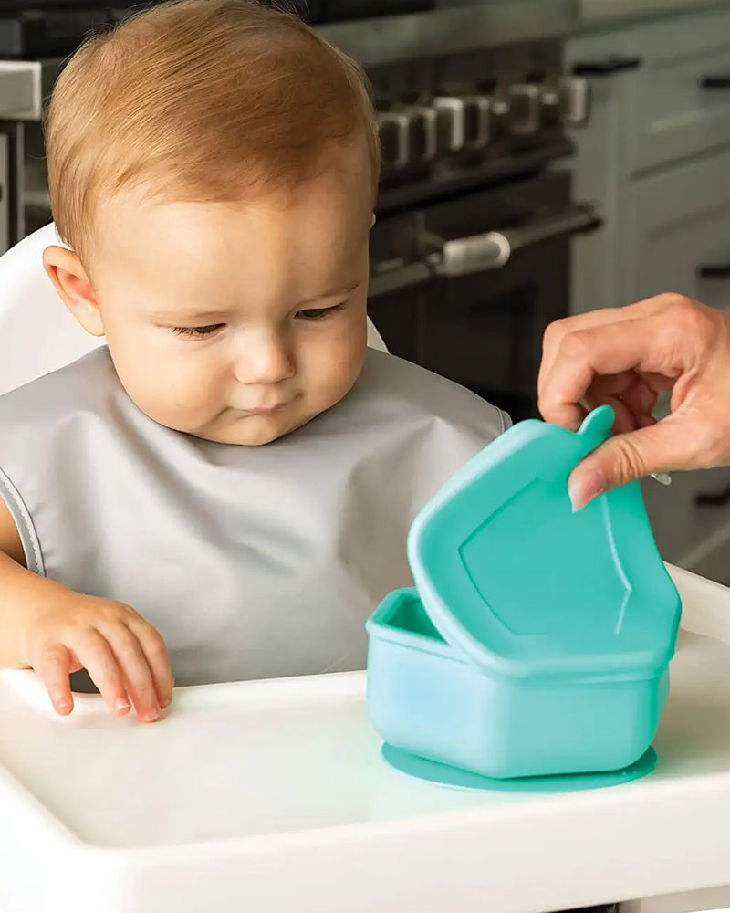 Tiny Twinkle Bol avec couvercle en silicone - Vert