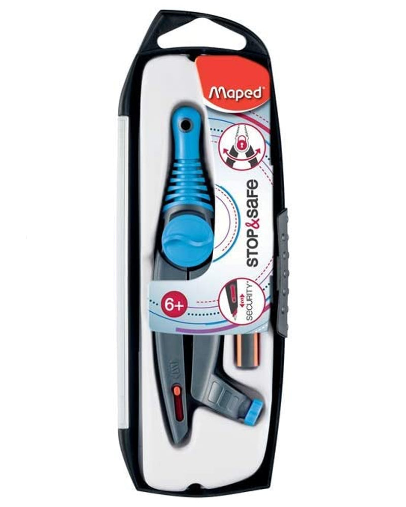 Maped Brújula Tope de lápiz y anillo de seguridad - Azul