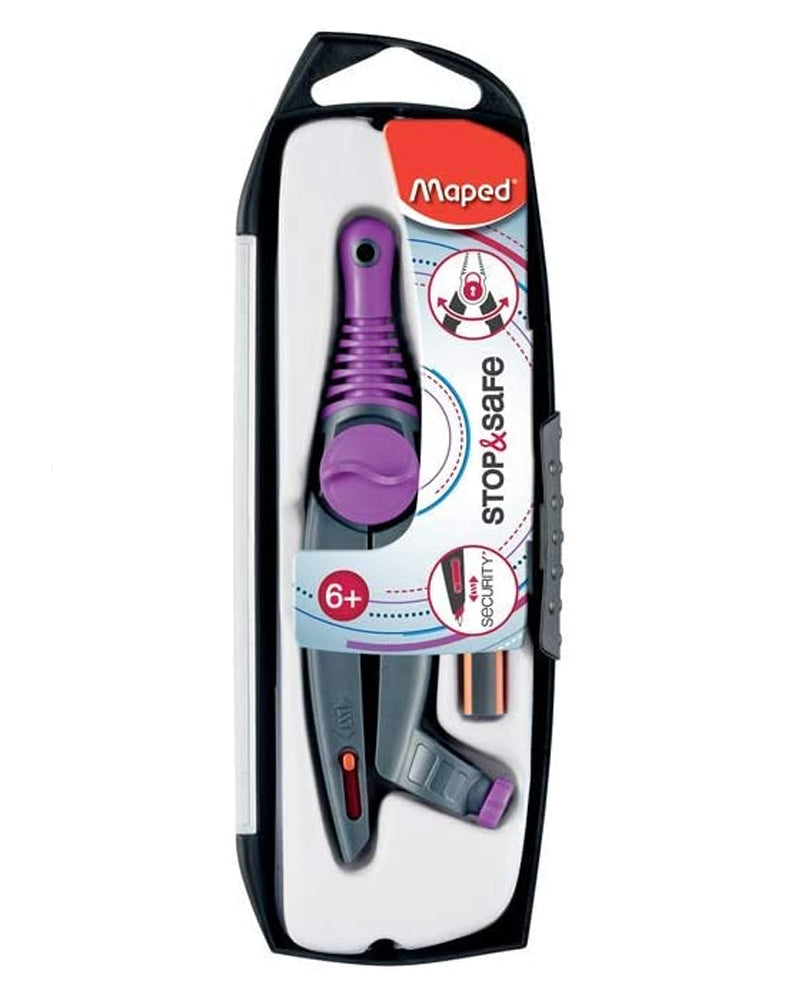 Tope de lápiz y anillo seguro Maped Compass - Púrpura