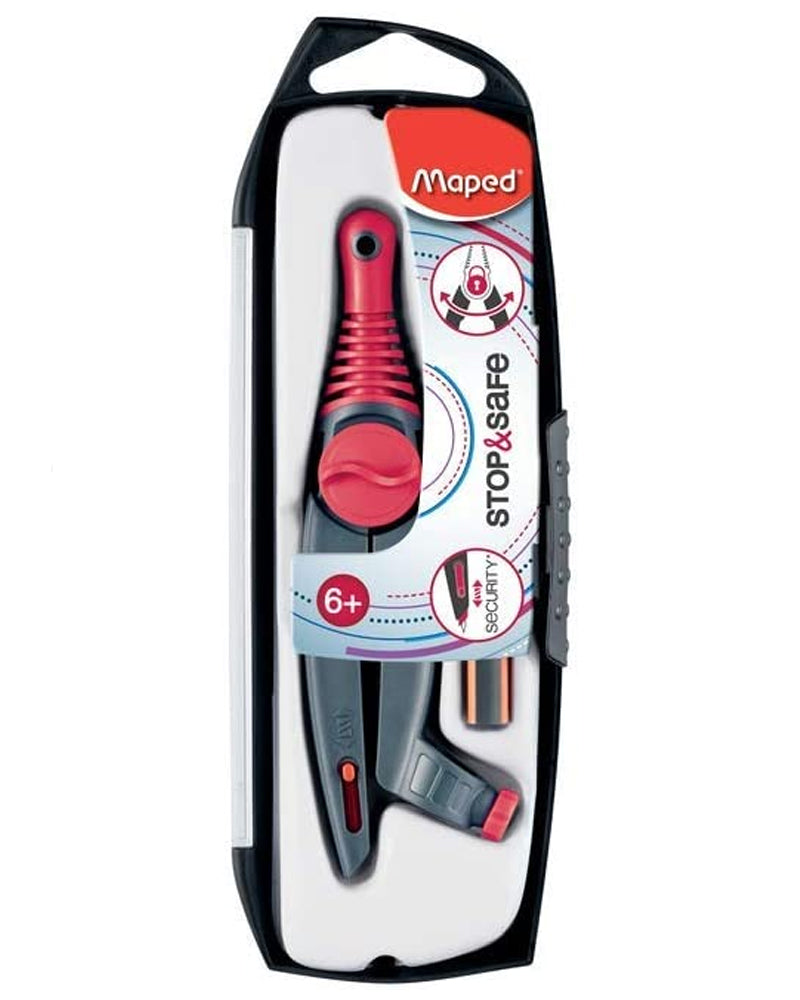 Maped Compas Crayon Stop & Safe Bague - Rouge