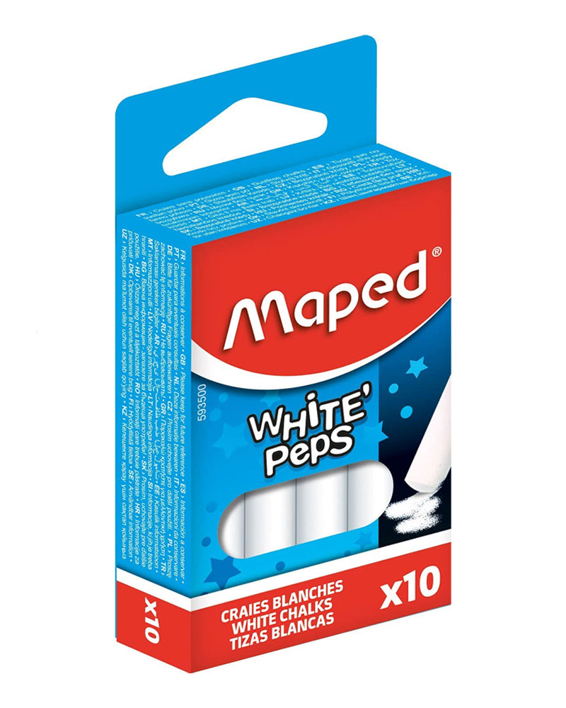Maped Boîte de 10 Craie Blanche