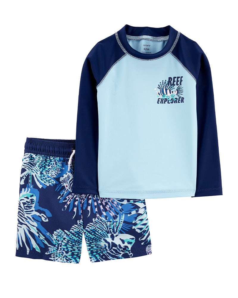 ملابس سباحة من قطعتين للأطفال من كارترز - سمكة زرقاء