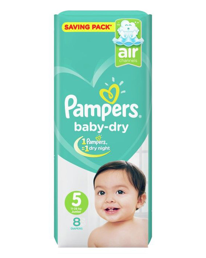 Pampers Baby-dry - Taille 5 x 8 Couches, 11-25 kg, Wlidaty Maroc
