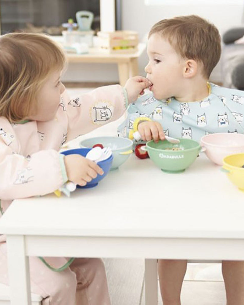 Badabulle Bavoir manches longues animaux - Rose