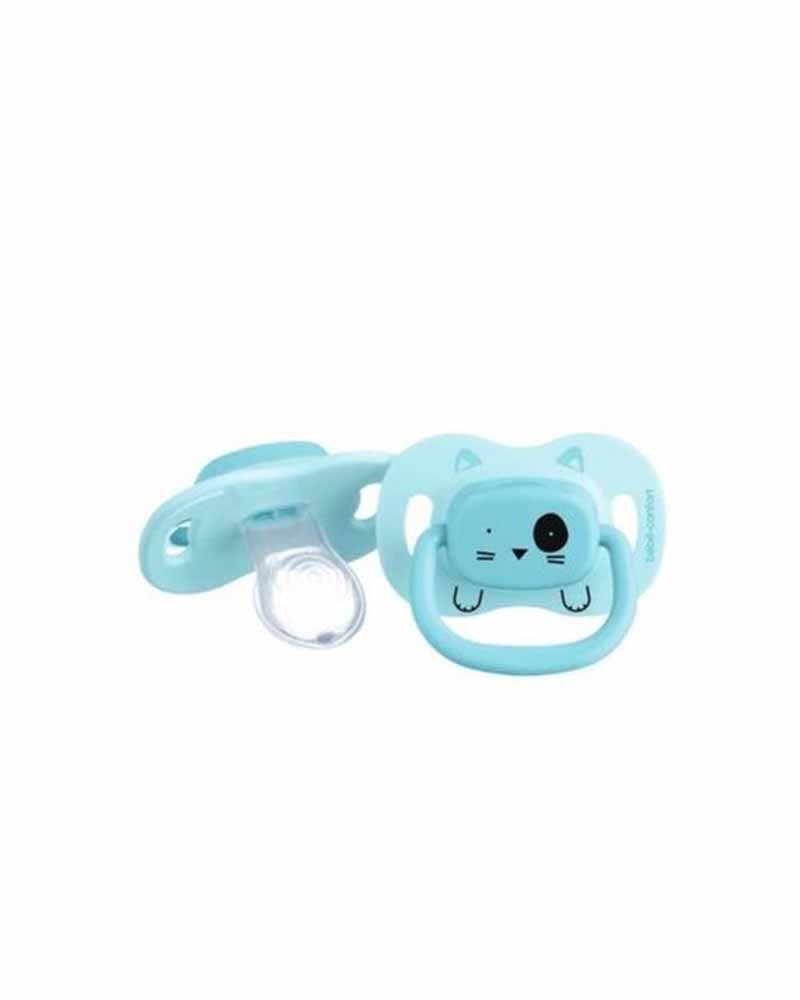 Set of 2 Bébé Confort Reversible Pacifiers - Blue Cat