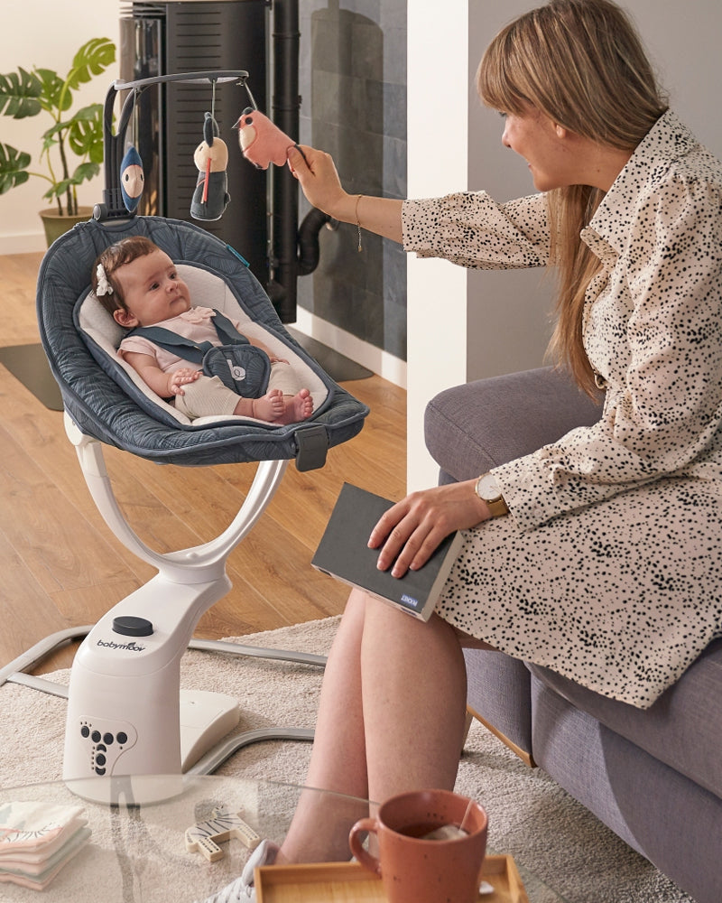 Columpio Eléctrico Swoon Motion Pétalo Azul Babymoov