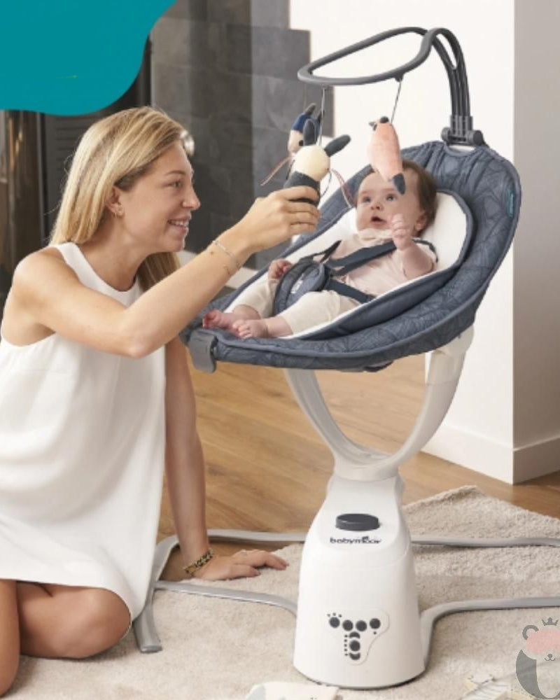 Columpio Eléctrico Swoon Motion Pétalo Azul Babymoov
