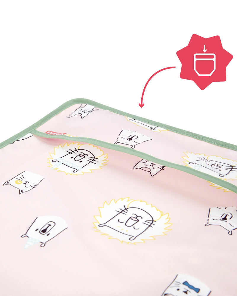 Badabulle Bavoir manches longues animaux - Rose