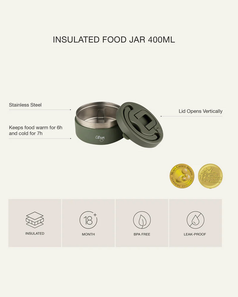 سيترون ترمس طعام من الفولاذ المقاوم للصدأ 400 مل - أخضر