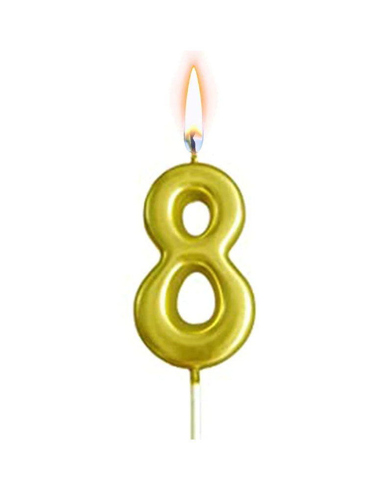 Bougie sous forme de chiffres 8 - Or