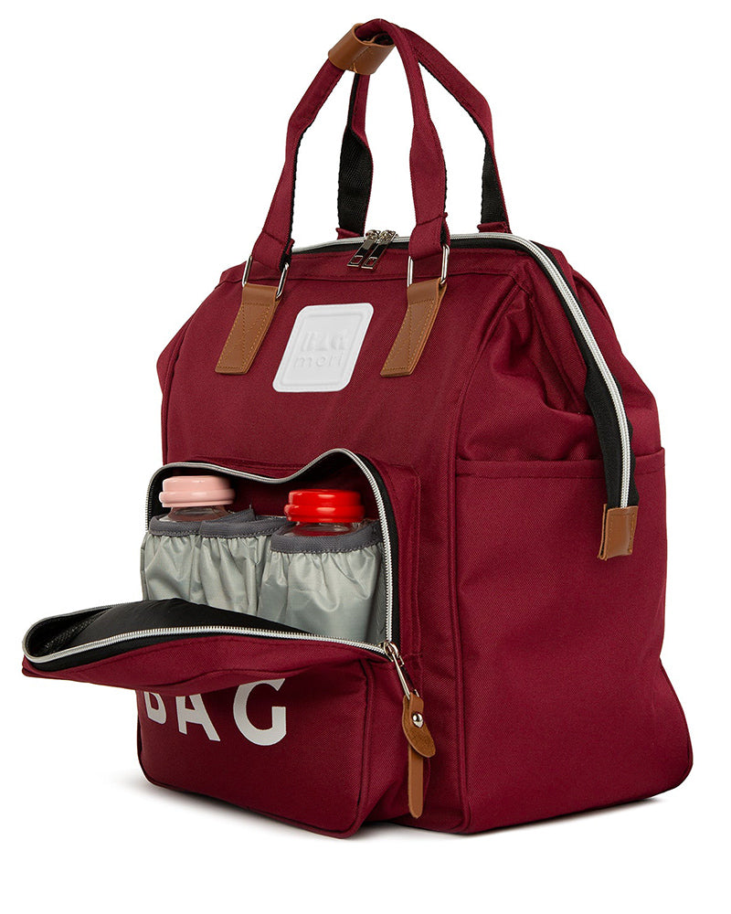 BAGmori Baby Bag Backpack Changing Bag - Burgundy