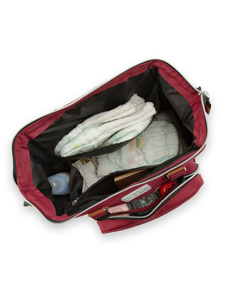 BAGmori Baby Bag Backpack Changing Bag - Burgundy